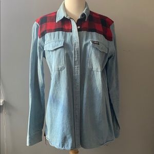 Penfield chambray and buffalo check shirt